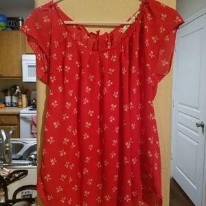 Floral cap sleeve blouse
